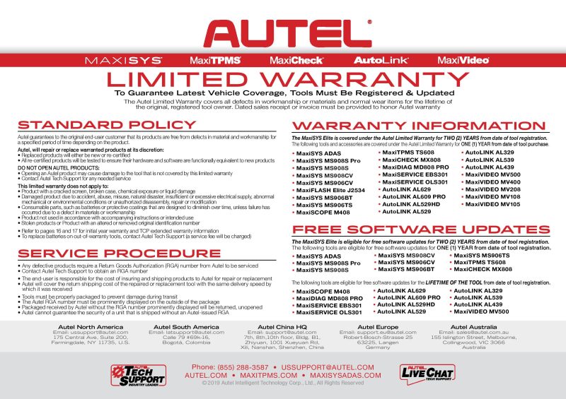 Autel MaxiSYS 1-yr Total Care Program Subscription for ms908 and ms908s - Image 4